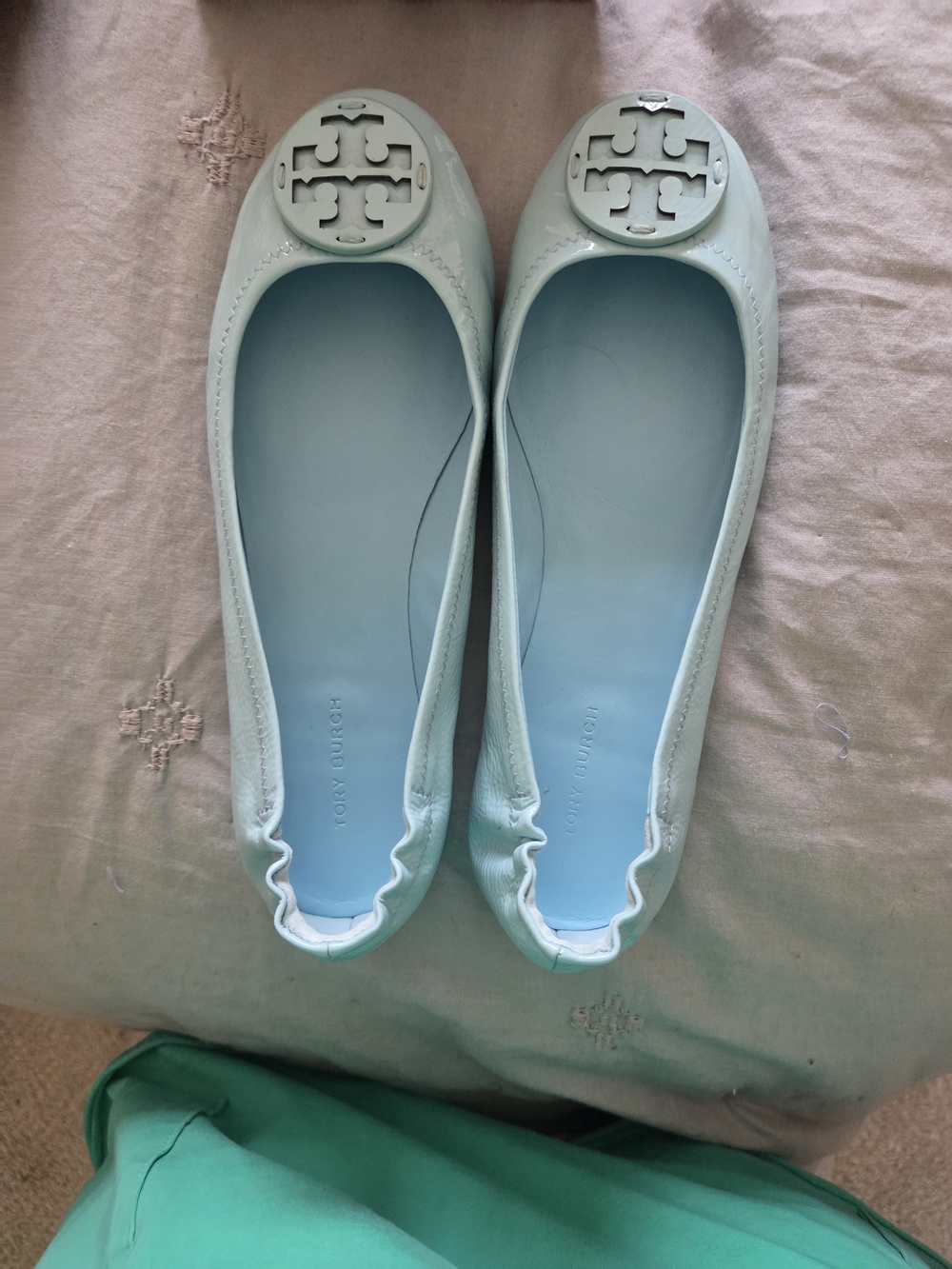 Tory Burch Light Blue Leather Ballet Flats - Picture 3 of 8